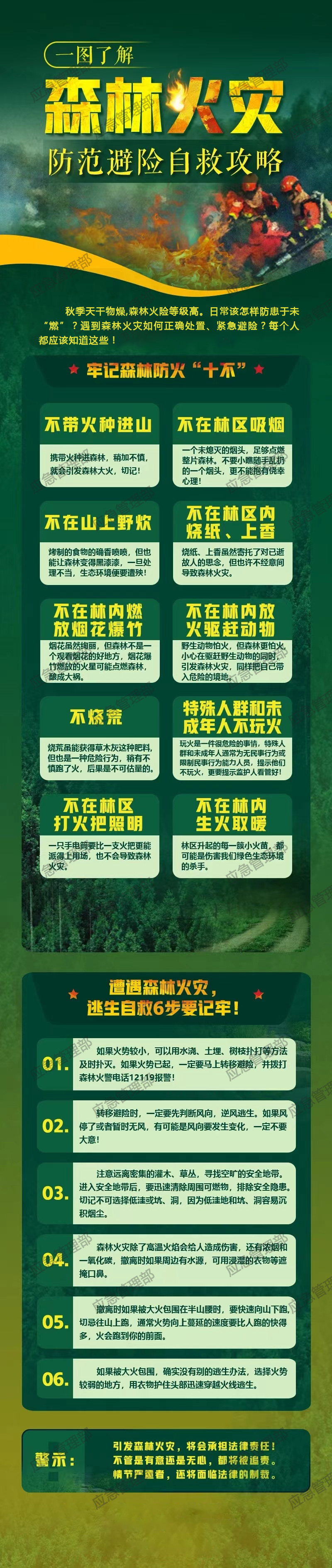 一图了解森林火灾防范避险自救攻略–中华人民共和国应急管理部