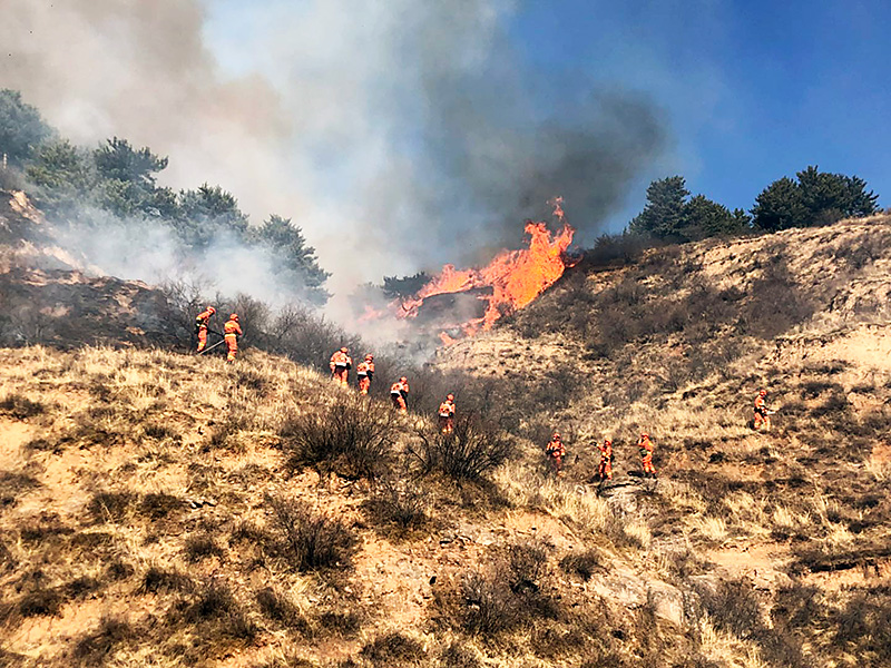 山西省沁源县发生森林火灾应急管理部启动应急响应工作组已抵达现场