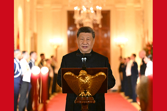 习近平和彭丽媛出席特朗普总统夫妇举行的欢迎国宴